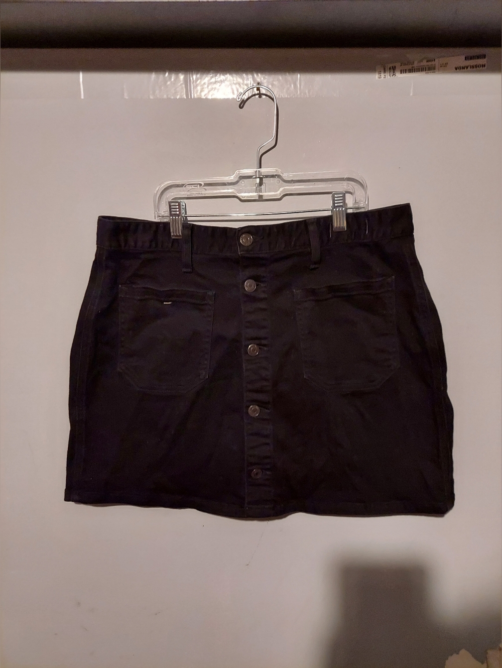 Denim & Supply Ralph Lauren D&S Tilden Button Front Mini Denim Skirt 31 Black